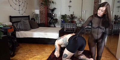 Chubby sissy is spanked and punished by a mistress