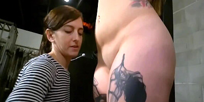 BDSM torture for a chubby lezdom slave with a hot body