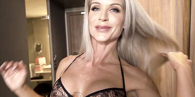 Blonde goddess The Fit Model Mum impaled in the doggy style