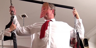 Trump mask dude is going to get dommed big time. Very good.