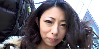 Cute Japanese wearing nothing under the trench coat fucks in car