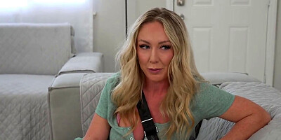 Blonde girl with a nice set of tits worships black dick