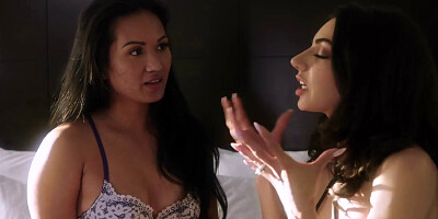 Lana Violet in a fingering and oral scene with Darcie Dolce