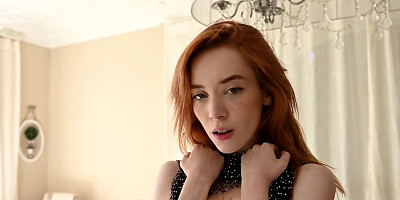 Gorgeous redheaded babe is masturbating in front of the cam
