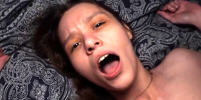 Petite sub babe takes rough dick from a dom in a dark hotel room