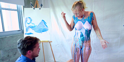 Painter pumps his nude model full of big cock