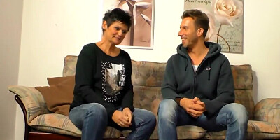 Inked German granny enjoys wild sex with a neighbor guy