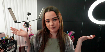 Petite girl has her tight pussy filled with a large dick