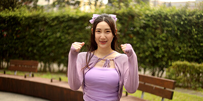Hot Japanese babe fucks like a real life porn star