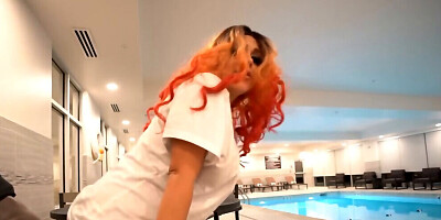 Busty exotic babe sucks BBC hard and gets cunt creampied