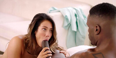 Brunette Devours BBC in Hardcore Interracial