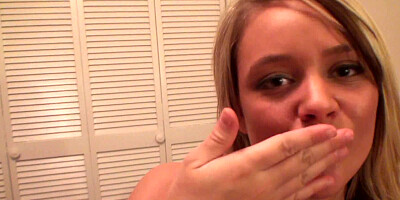 A blonde that loves fisting her wet pussy pushes her hand inside herself