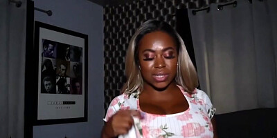 Cute-looking busty ebony Breyana Moore fucked by white penis
