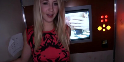 Gloryhole doggy style fuck session with a blonde teen Casi James