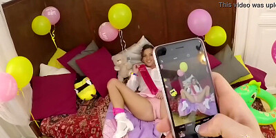 Amirah Adara Part 1 - 18th birthday party groped and stripped by TInder Intru...