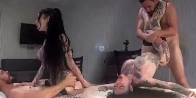 Rough encounter with tattooed performer