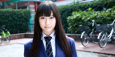 Slutty Japanese babe is giving her lucky mate a nice bj
