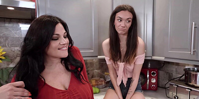 Stepmother and stepdaughter share intimate encounter with plumber
