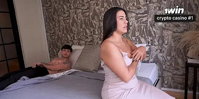 MILF and partner share intimate moment in bed