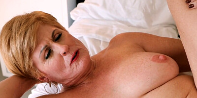 The asshole of 66 year old granny Clara Red is pounded hard
