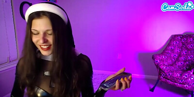 Busty Leah Gotti as a Naughty Nun Playing with Herself