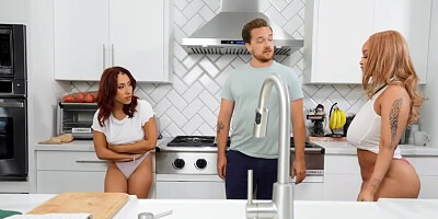 Kira Perez and Advoree are fucking with a horny as fuck lover