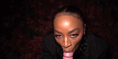 French ebony with bubbly tits gives up her cocoa pussy for some cash
