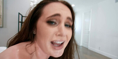 Bootylicious hussy Emily Norman gets oiled up and fucked balls deep