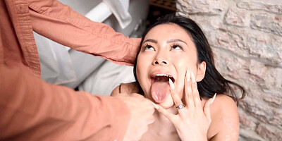 Bosomed Asian girl Rae Lil Black gets properly fucked in the bathroom