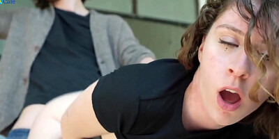 Curly Italian Teen 18+ Fucks In Public And Eats Cum Out Of Her Face With Little Arden