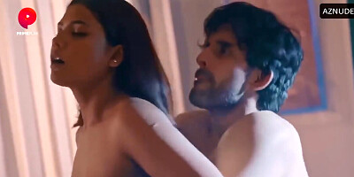 Beautiful light-skin Indian babe rides a cock in her underwear