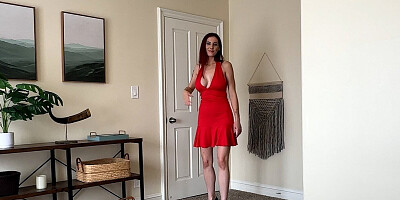 A handjob and blowjob given by a stepmom to her stepson