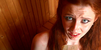 Amateur redhead slut Cherry Crush gets banged in the sauna