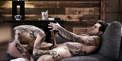 Joanna Angel and Kenzie Reeves getting their eager holes hammered