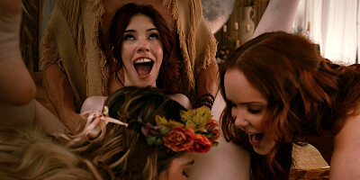 Nala Brooks, Lilith Grace and Chloe Foxxe lick each other's pussy while getting fucked