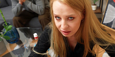 Redhead slut Hailey White fucks other man while her cuckold hubby watches