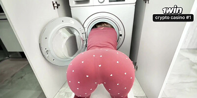 Stepmother trapped inside washing machine