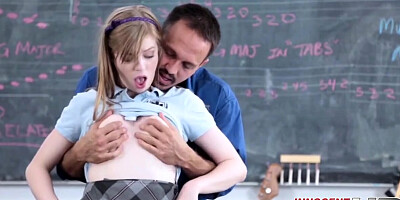 Horny teacher fucks lovely schoolgirl after classes
