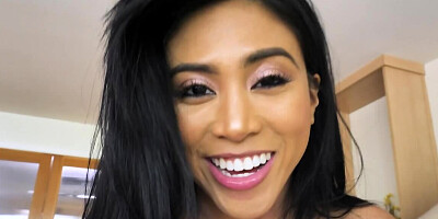 Asian belle lures Ebony stepfather into forbidden affair