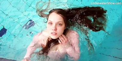 Tender model's underwater babes sex