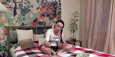 Sweet girl's masturbation scene