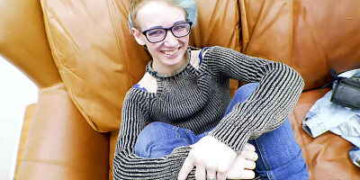 Raven Blonde Coed Goes Solo With Toys Before Diving Into Sloppy Oral!