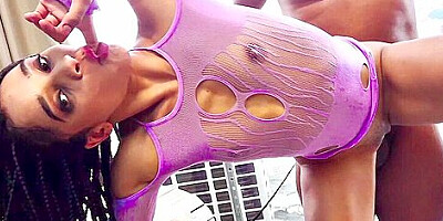 Braids Flying While She Takes Bbc With Jay Brown And Lua Sophia