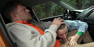 All-natural vixen Arina Shy gets fucked inside and outside the car