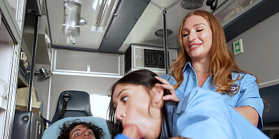 Medical sluts Skylar Snow and Alexa Chains get fucked by their patient