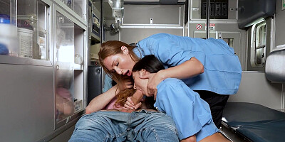 Medical sluts Skylar Snow and Alexa Chains get fucked by their patient