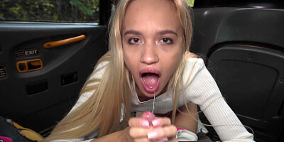 Long-haired blondie Novella Night seduced cocky taxi driver