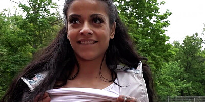 Dark-haired nookie Sandra Soul fucks in public