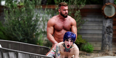 Short-haired bitch Titi Ramone gets sodomized outdoors