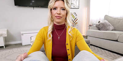 Lavishly tattooed blonde mom Kitt Jones blows and rides cocky dude in POV